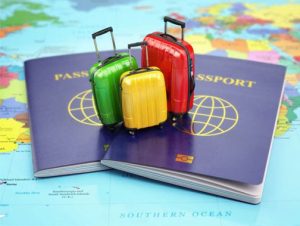 Passport and Rolling Luggage good for people who wants to travel
